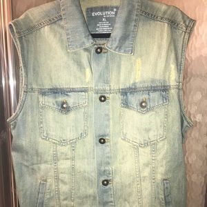 Men’s denim vest XL NWOT